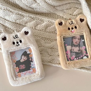 Estuche para Tarjetas Fotográficas de Peluche con Diseño de Oso y Conejo, Funda para Fotos de Ídolos de Kpop, Protector de Tarjetas de Identificación con Llavero, Colgante para Bolsa, Artículos de Papelería - Product Image 1