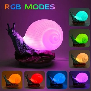 مصباح ليلي حلزوني RGB مصباح طاولة زخرفي مصباح مكتبي يعمل باللمس ضوء محيط للأطفال ضوء نوم لطيف هدية عيد الميلاد - Product Image 2