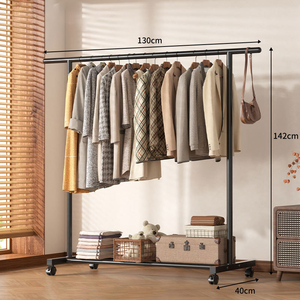 ราวแขวนเสื้อผ้าติดผนัง ราวเก็บเสื้อผ้า แขนพับเก็บได้ - Product Image 1