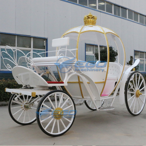 Carruaje de Caballos Usado de Cenicienta en Venta, Carruajes Reales de Calabaza para Bodas y Turismo, Carruaje Eléctrico de 4 Ruedas Tirado por Caballos - Product Image 3