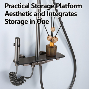 Tasti di pianoforte grigio pistola moderno bagno termostatico <span class=keywords><strong>doccia</strong></span> Set a parete bagno <span class=keywords><strong>doccia</strong></span> a pioggia Set - Product Image 3