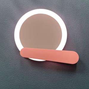 Portable Mini Pocket Silver Finish LED Makeup <b>Mirror</b> Custom Light Sliding Folding Design ABS <b>Plastic</b> Travel Mirrorel - Product Image 5