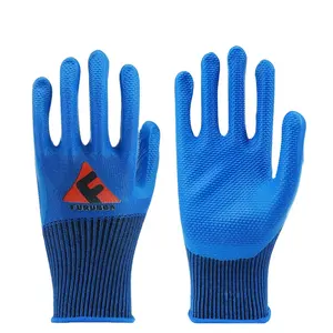 Antislip Coating Rode Nylon Breien Rubberen Palm Gecoat Crinkle Latex Hand Bescherming Veiligheid Werkhandschoenen