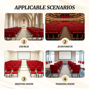 Wholesale Cheap Stackable Metal Interlocking <strong>Padded</strong> Auditorium Conference Event Church <strong>Chair</strong> - Product Image 5