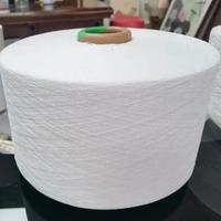 Benang OE Spun Yarn Putih Hitam Poliester Katun Campuran Benang Viscose Open End Cones Serat Pendek Hilos Para Crochet