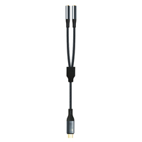 Câble adaptateur USB-C vers prise casque 2-en-1 double USB-C tressé blindé, charge rapide 3A, connecteur audio auxiliaire pour appareil photo