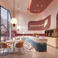 Ensemble de meubles de bar modernes et luxueux sur mesure avec comptoir en pierre, de bonne qualité, blanc et bleu, pour bars commerciaux et cafés