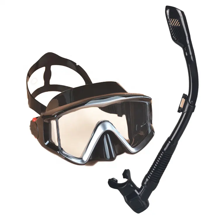Dalga dalış maskeli Set toptan dalış cam kuru üst şnorkel tüp dalış yüzme silikon şnorkel maske seti