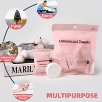 Portable Mini Tablette Compressé Jetable Spunlace Serviette De Visage Non Tissée Emballage Individuel De Style Bonbon À Séchage Rapide pour Le Maquillage