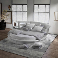 Cama Redonda King-Size de Cuero, Diseño Industrial Europeo con Estructura de Hierro y Madera de Mango, Desglose Completo del Precio