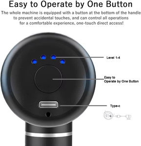 Professional <b>Vibrators</b> Long Handle Muscle Hot Cold Body Deep Tissue Massage Gun Brushless Motor 4-Speed Timing Control 4 Heads - Product Image 4