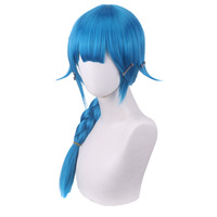 Wig Cosplay Jinx Remaja Ainizi Berkualitas Tinggi Warna Biru Danau Model Kepang Tunggal Dari Arcane: League of Legends