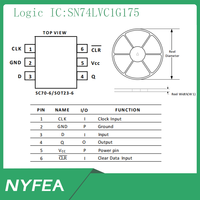 Nuevo en Stock, Circuito Integrado Lógico Original de Fábrica SN74LVC1G175 SOT23-6/SC70-6, Flip-Flop Tipo D Simple Asíncrono con Reinicio, -40C +125C