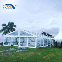 Tente transparente à portée libre de 10x30m pour 300 personnes, chapiteau temporaire pour mariage, tente pour fête en plein air