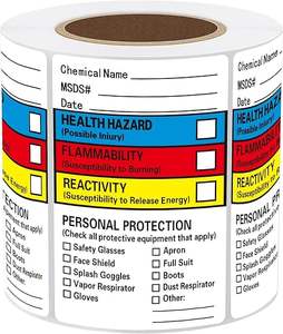 Etichetta Adesiva Impermeabile in Vinile per Dati di Sicurezza Chimica (MSDS) con Logo Personalizzato per Bottiglie in Vetro e Plastica - Product Image 1