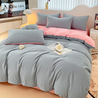 Ensemble de literie pour la maison, 3 pièces, housse de couette, drap plat, 100% microfibre, côté sablé AB, 220*240cm, ensemble de literie japonais