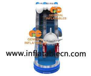 <span class=keywords><strong>Maison</strong></span> gonflable thème requin en vogue, jeu d'eau avec piscine, diapositives d'eau, monde maritime, rebond, pour enfants et adultes, nouveau design - Product Image 2