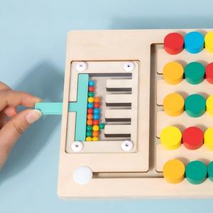 Phổ biến Toddler mầm non Đồ chơi giáo dục cho trẻ em học tập bằng gỗ bóng mang trò chơi bận rộn Board suy nghĩ đào tạo cho bé - Product Image 3