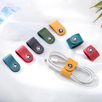 Organisateur de câbles en cuir véritable de vachette, étui pour écouteurs, pochette de protection, sac de rangement, porte-accessoires numériques compact