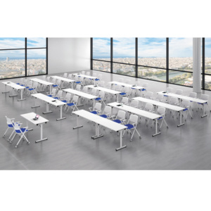 2019 Muebles de oficina modernos modulares Hierro rociado Metal Pata de melamina de madera vieja, Mesa plegable Mesa plegable - Product Image 6