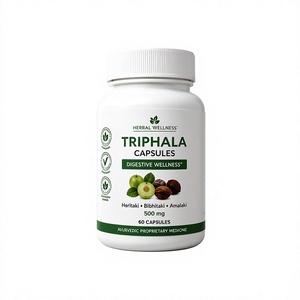 Cápsulas de Triphala 500 mg, Suplemento Herbal, Bienestar Digestivo, Crecimiento del Cabello, Antioxidante, Apoyo Inmunológico, Adultos y Niños, 60 Cápsulas - Product Image 1