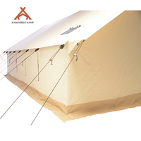 Tente murale de glamping extérieure étanche Kawagebo Kamp (KK) 24' x 15.8' avec cadre en acier et toile Oxford en coton, avec cheminée