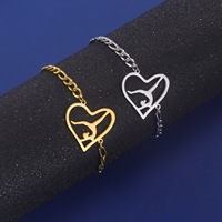 Gelang Pesona Hati Klasik Sport Gymnastic dari Baja Anti Karat Lapis Emas dengan Kunci Pengaman, Perhiasan Anti Kusam, Koleksi Hadiah