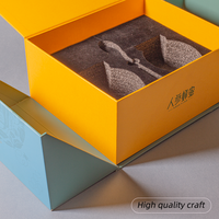 Boîte cadeau en carton magnétique à double porte ouverte de luxe personnalisée pour aliments, miel, noix, boîte en papier avec plateau intérieur en EVA