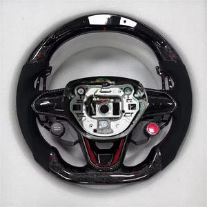 Volant en Fibre de Carbone Forgé avec LED en Cuir Sport avec Bouton de Klaxon pour Volkswagen <span class=keywords><strong>Golf</strong></span> 7/7.<span class=keywords><strong>5</strong></span> GTI/<span class=keywords><strong>GTD</strong></span>/GTE/R Polo GTI Tiguan - Product Image 1