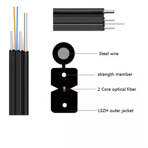 Câble <span class=keywords><strong>de</strong></span> descente en <span class=keywords><strong>fibre</strong></span> <span class=keywords><strong>optique</strong></span> FTTH GJYXCH pour extérieur et intérieur, 1 à 4 fibres, avec fil <span class=keywords><strong>de</strong></span> messager en acier, G652D, gaine LSZH/PVC, <span class=keywords><strong>conducteur</strong></span> solide, bois - Product Image 3
