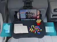 Multifunktion aler Car Organizer Leders itz Aufbewahrung tasche Faltbarer Esstisch mit Auto lenkrad und Laptop halter