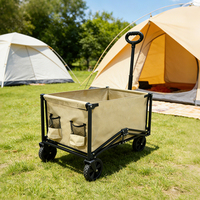 Chariot de courses pliable à quatre roues de petite taille, portable, avec sac de transport, couleur personnalisable, chariot utilitaire compact en acier pour l'extérieur