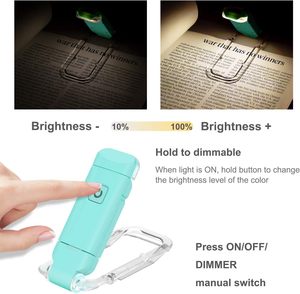 Lampe de lecture LED à clipser rechargeable par USB avec 3 couleurs de lumière pour protéger les yeux, idéale pour la lecture au lit - Product Image 2