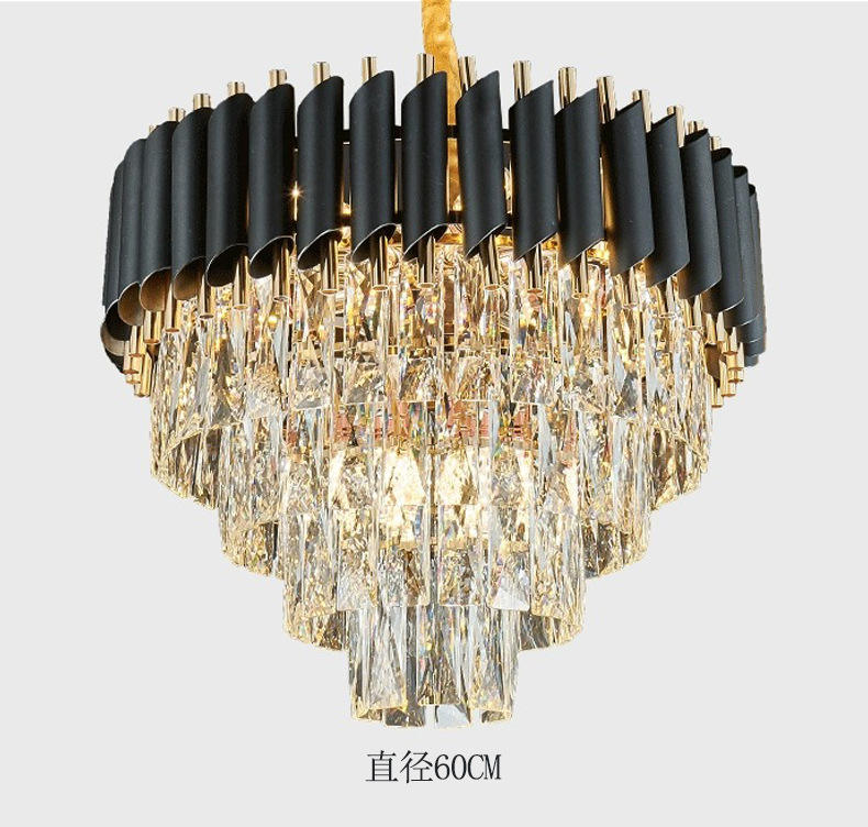 [K9 cristal cinco capas] diámetro del tubo negro 60cm-e14*10