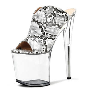 Nuevas Sandalias de Plataforma con Estampado de Serpiente y Punta Abierta de 20 cm para Mujer, Tacón Grueso de 8 Pulgadas, Estilo Sexy, Fetiche, Bailarina Exótica, Discoteca Gótica - Product Image 1