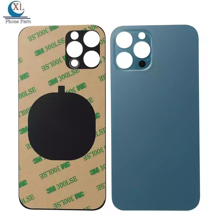 Заднее стекло с большим отверстием для iPhone 12 Pro Max 12 Mini, задняя крышка, стекло с наклейкой, дверь аккумулятора для iPhone 12 Pro 12