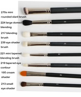 Ensemble de pinceaux de maquillage de luxe en gros, manche en bois, tube en cuivre noir, marque privée, pinceaux de maquillage cosmétiques pour fond de teint