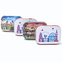 Vente chaude petite pilule rectangulaire en métal peut emballage cadeau mini bonbons à la menthe chocolat boîte en fer blanc