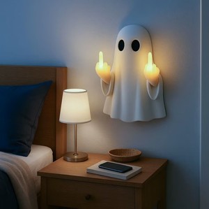 Lámpara de pared con diseño de fantasma de Halloween, luz LED decorativa, decoración espeluznante para el hogar y la habitación - Product Image 1