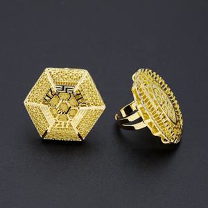 JXX Vente Chaude Bijoux en Laiton Style Dubaï Plaqué Or 24 carats Bagues de Haute Qualité Bijoux Femme Tendance Vente en Gros Mixte - Product Image 2