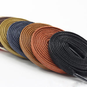 WEGOODZF Lacets de chaussures habillées plats en polyester ciré de 7mm de large personnalisés Paire de lacets de randonnée pour bottes et chaussures en cuir - Product Image 6