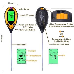 2022ดิจิตอลดินความชื้นเมตรที่ดีที่สุด4in1เมตรดิน - Product Image 6