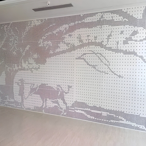Panneau de mur-rideau contemporain en aluminium anodisé anti-corrosion de 70 pouces pour séparation de pièce au-dessus de l'entrée - Product Image 4