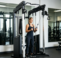 2026 Équipement de fitness de luxe pour extérieur en acier inoxydable avec logo personnalisé, incluant appareils pour biceps, delts, triceps, mollets, machine Fly et machine Smith