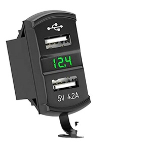 Toma de Corriente Empotrada de 12v-24v con 2 Puertos, Enchufe Doble, Cargador USB Doble para Auto, Interruptor Carling, Encendedor de Aluminio - Product Image 1