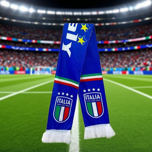 Sciarpa da calcio con Logo personalizzato Premium ad alta definizione con motivo bandiera nazionale scialli da allegria 100% sciarpa in poliestere per eventi - Product Image 6
