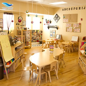 Meubles préscolaires écologiques Montessori, ensembles de tables et de chaises pour garderies, armoires et casiers en bois massif/ contreplaqué de bouleau - Product Image 1