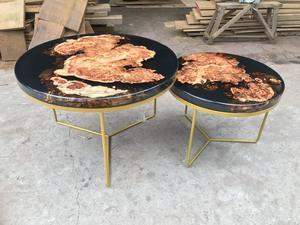 Table basse en bois de palissandre naturel et pieds en métal, taille et couleur personnalisées, LIVRAISON RAPIDE - HAUTE QUALITÉ - PRIX DE GROS - Product Image 3