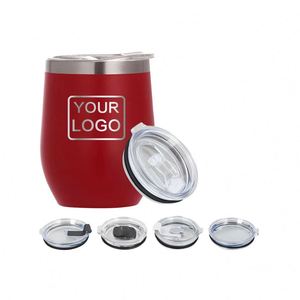 Gobelet à vin isotherme en acier inoxydable à double paroi de 12 oz, forme d'œuf, personnalisé - Product Image 4