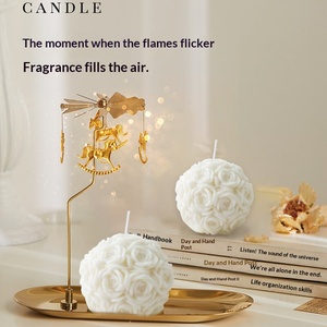 Rose Hydrangea Scented <b>Candle</b>, White Lily Tulip Floral <b>Candle</b>, Wedding Favor Birthday Gift Home Fragrance Decor - Product Image 2